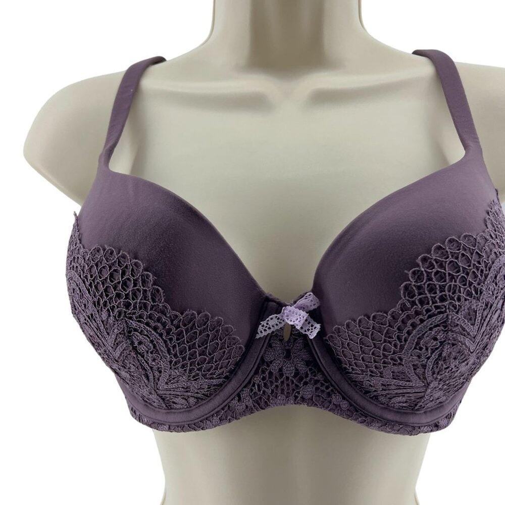 Victoria's Secret Body By Dusty Mauve Lace Trim Molded Cup Demi 34DD